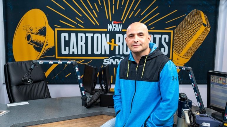 Craig Carton sits in the newly redesigned studio for the...