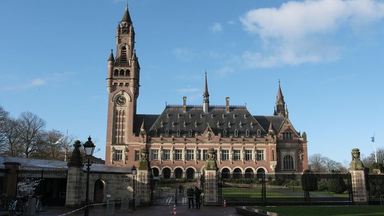 A view of the Peace Palace, which houses the International...