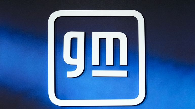 The General Motors logo is seen, April 24, 2024, in...