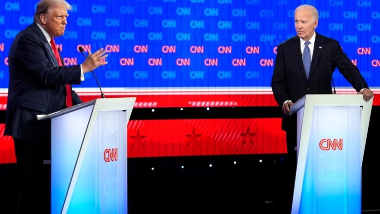 President Joe Biden, right, and Republican presidential candidate former President...