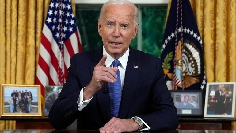 President Joe Biden addresses the nation from the Oval Office...