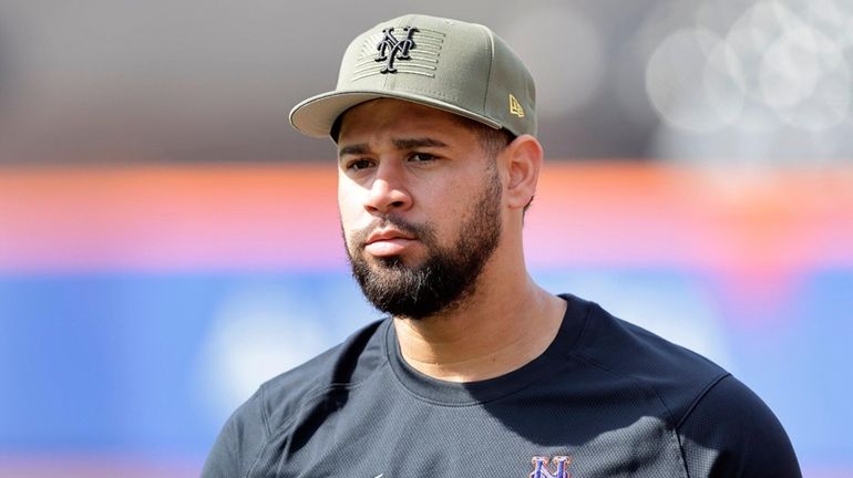 Gary Sanchez of the New York Mets on the field...