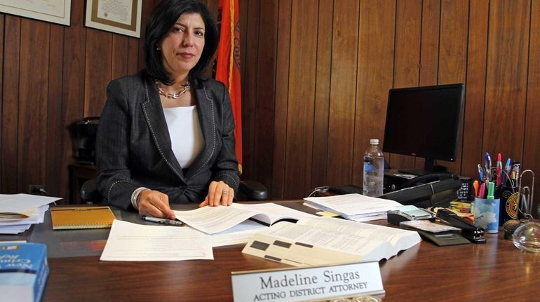 Acting Nassau County District Attorney Madeline Singas in her office...