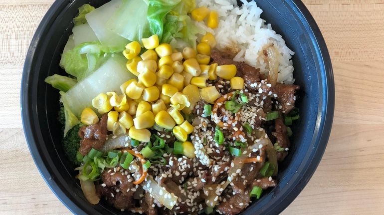 A Japanese-style donburi bowl with chicken at Savor Eatery in Bay...