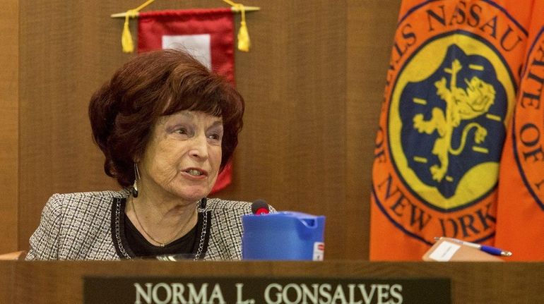 Norma Gonsalves (R-East Meadow), the Nassau Legislature's presiding officer, ran...