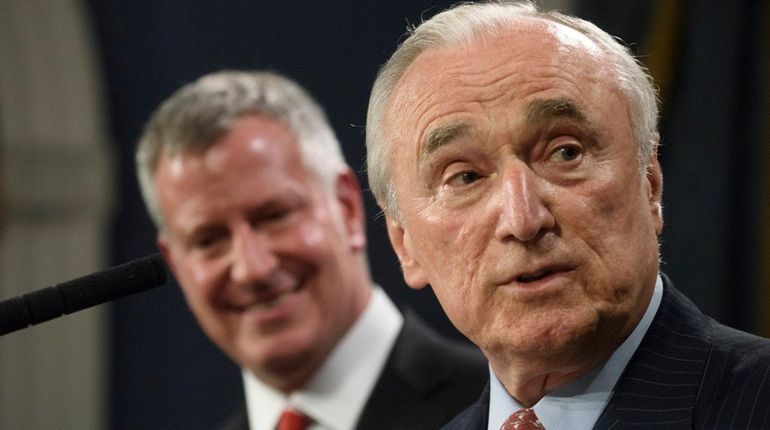 NYPD Commissioner William Bratton, right, with Mayor Bill de Blasio...