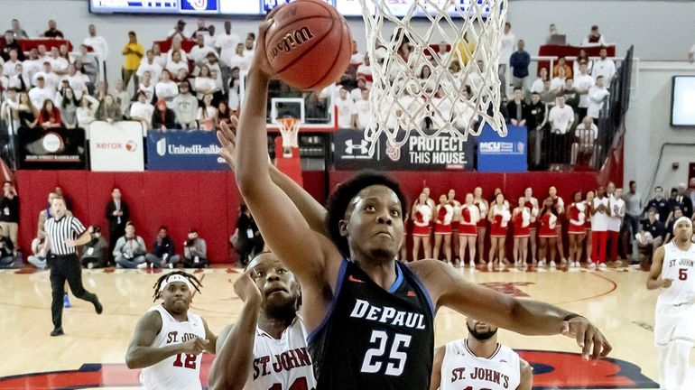 DePaul's Femi Olujobi dunks against St. John's at Carnesecca Arena on Jan....