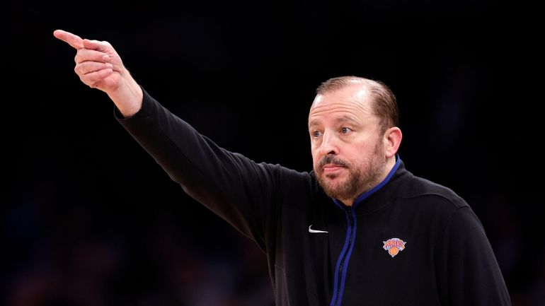 New York Knicks head coach Tom Thibodeau directs his team...