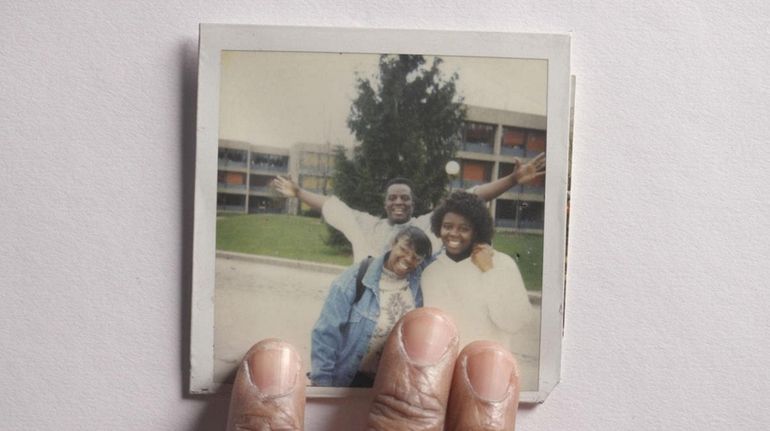 A still of a family photo from the documentary "Strong...