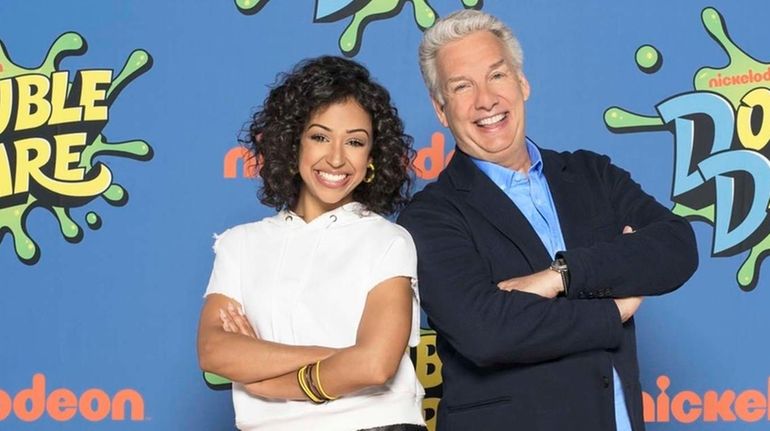  Liza Koshy and Marc Summers of Nickelodeon's "Double Dare."