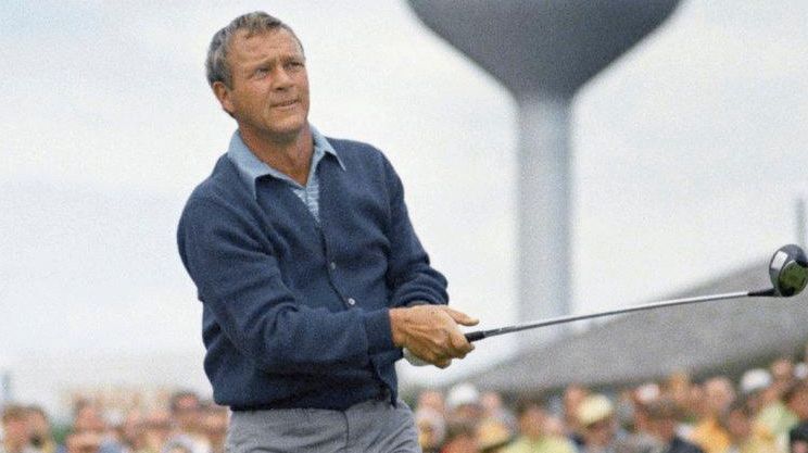 Photo shows Arnold Palmer in action at the U.S. open...