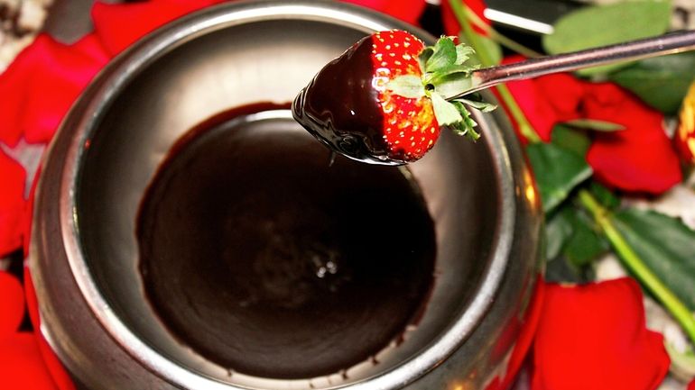 Chocolate fondue at The Melting Pot in Farmingdale.