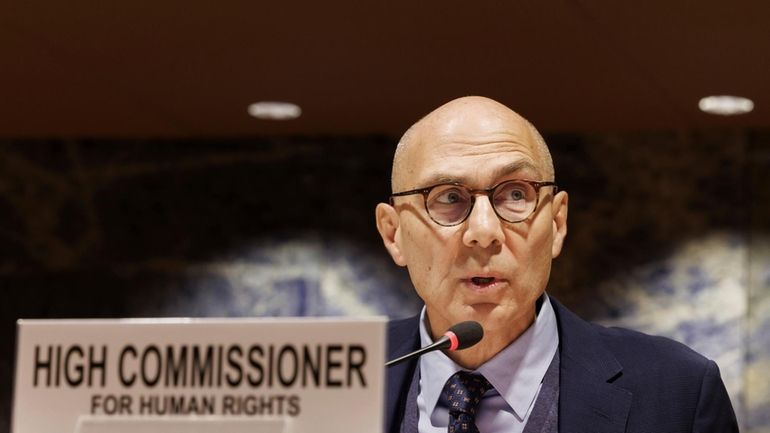 U.N. High Commissioner for Human Rights Volker Türk speaks at...