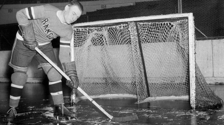 A New York Rangers player is pictured before a game...