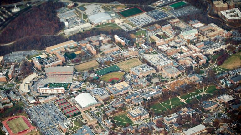 The University of Maryland campus in College Park, Md., is...