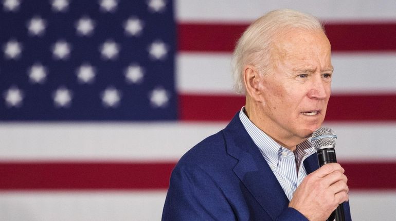 Former Vice President Joe Biden, 2020 Democratic presidential candidate, speaks...