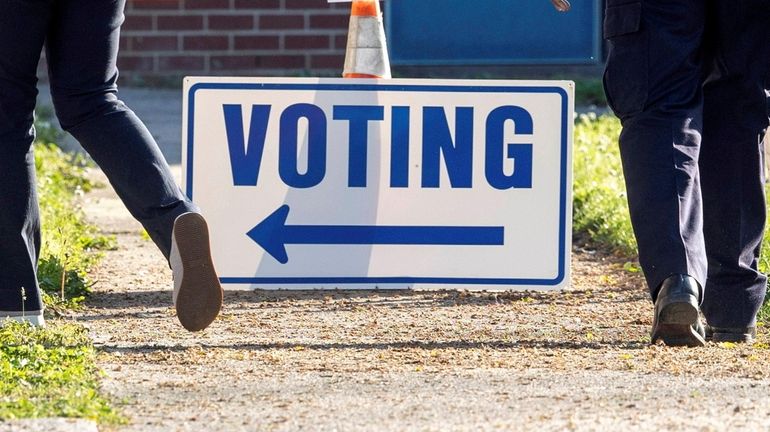 Hempstead school district voters cast their ballots at Alverta B...