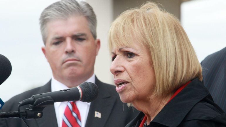 Angie Carpenter, the GOP candidate for Suffolk county executive, outside...