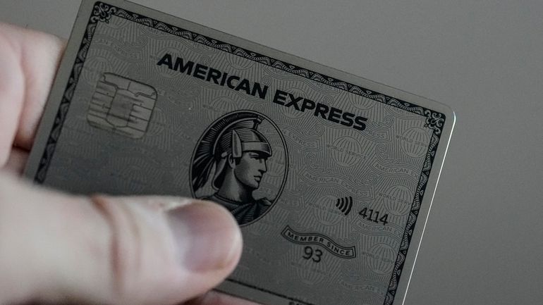 An American Express card is shown on Jan.18, 2024, in...