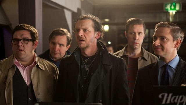 From left, Nick Frost, Eddie Marsan, Simon Pegg, Paddy Considine...