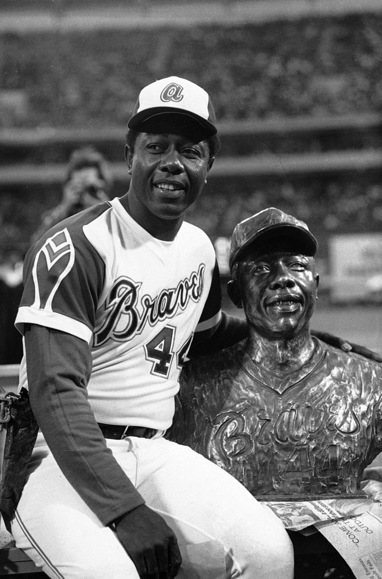 Hank Aaron, outfielder for the Milwaukee Braves, poses for a photo