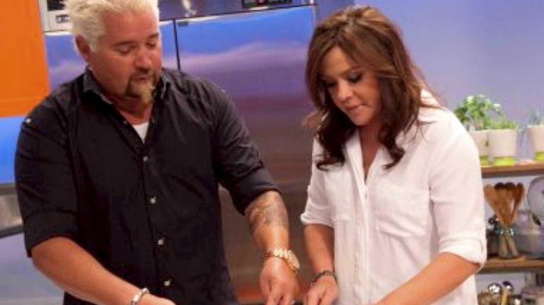 Guy Fieri and Rachael Ray on The Food Network