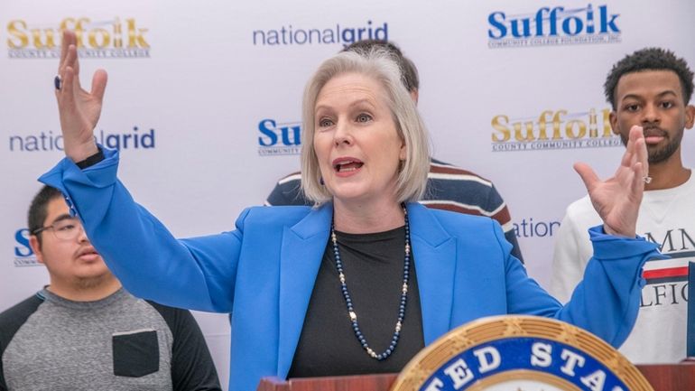 Sen. Kirsten Gillibrand encouraged Suffolk Community College students on Monday...