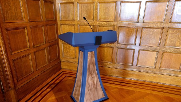 The $19,029.25 lectern purchased by the Sanders administration in June,...