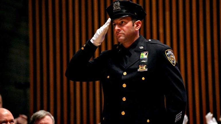 NYPD Detective Glenn Estrada, partner of slain NYC Officer Peter...