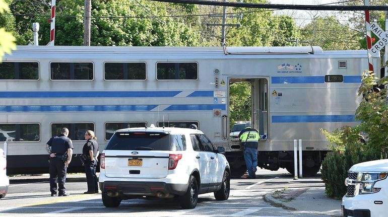 The scene of the derailment east of Speonk on Saturday...