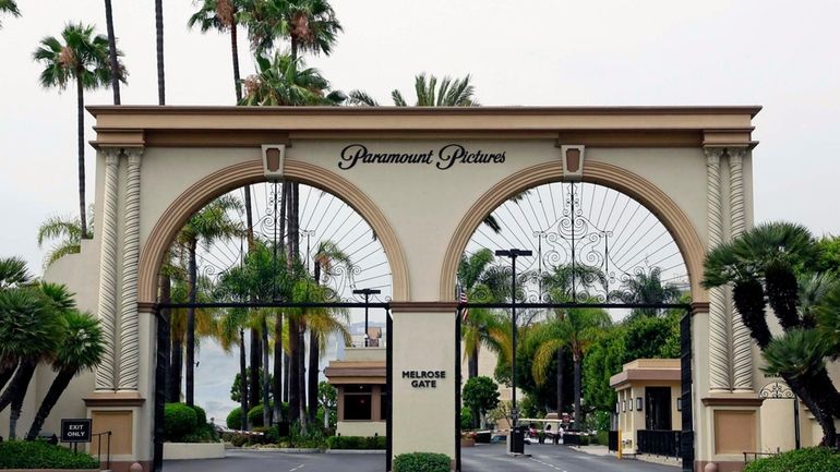 The main gate to Paramount Studios is seen on Melrose...