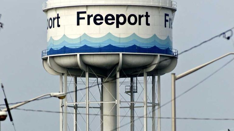 The famous Freeport water tower, as seen from South Ocean...