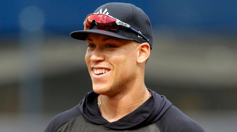 Aaron Judge works out at Yankee Stadium on June 1.