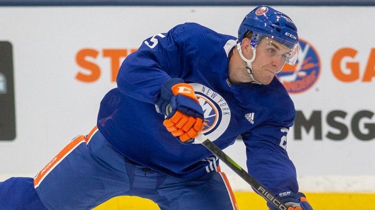 The Islanders' Devon Toews at training camp.