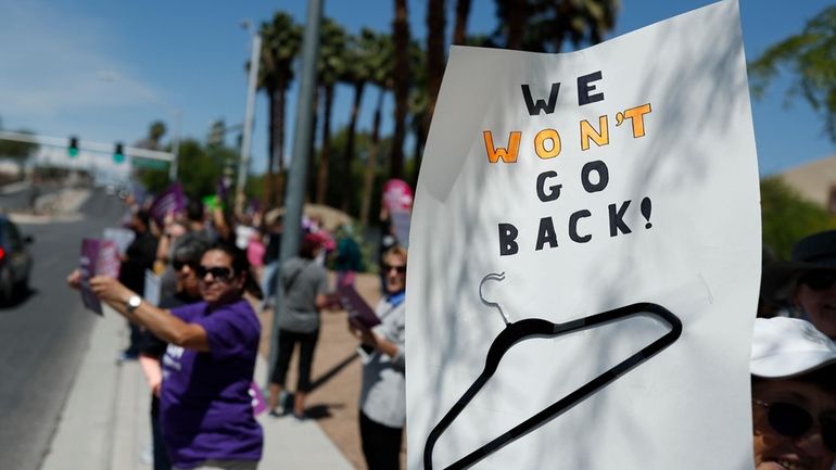 People rally in support of abortion rights, May 21, 2019,...