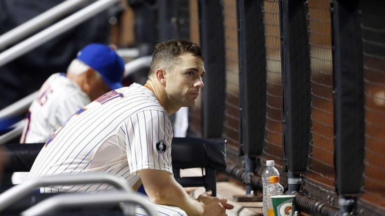 David Wright #5 of the New York Mets looks on...