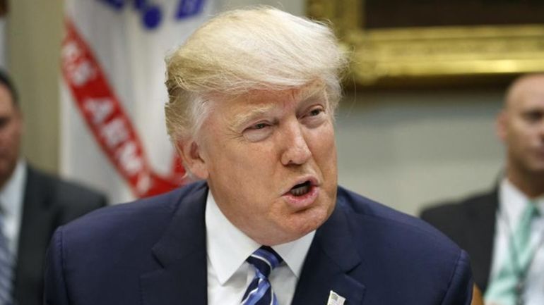 President Donald Trump speaks during a meeting with Senators on...