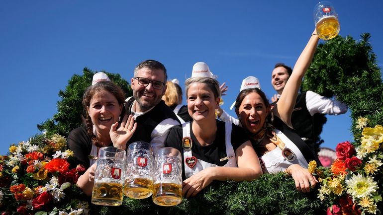 The Oktoberfest hosts arrive for the start of the 189th...