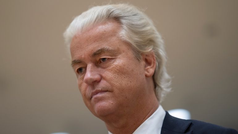 Anti-Islam lawmaker Geert Wilders, takes his seat at the high...