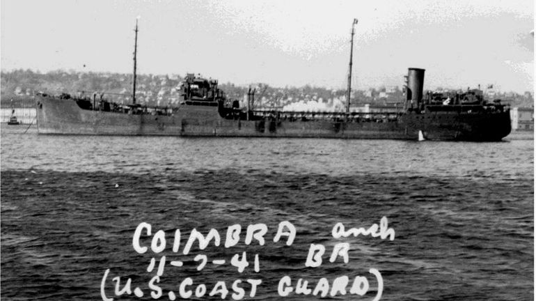 The British oil tanker Coimbra in 1941.