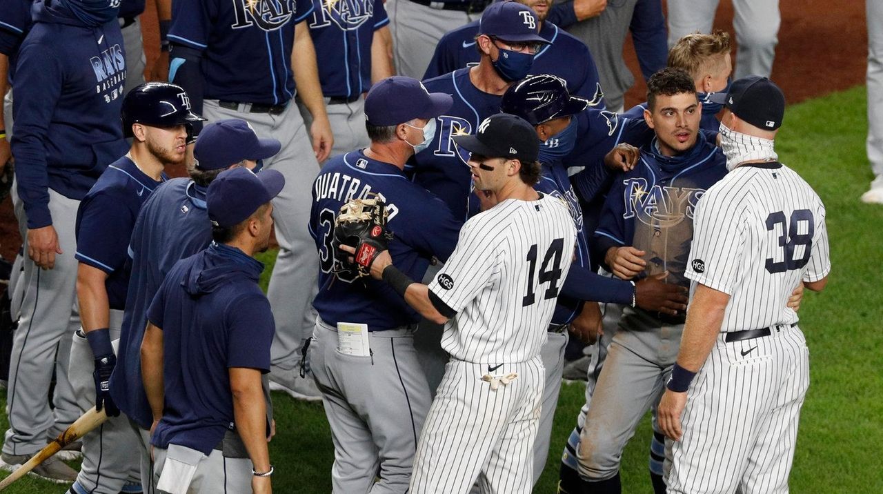 Yankees' win over Rays ends with clearing of benches Newsday