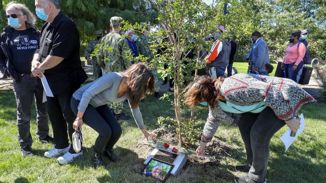Trees planted in honor of 3 Copiague Chamber of Commerce members who