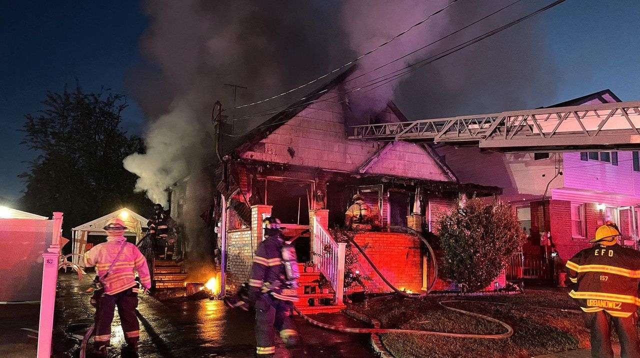 Several people, including two children, hurt in Elmont house fire