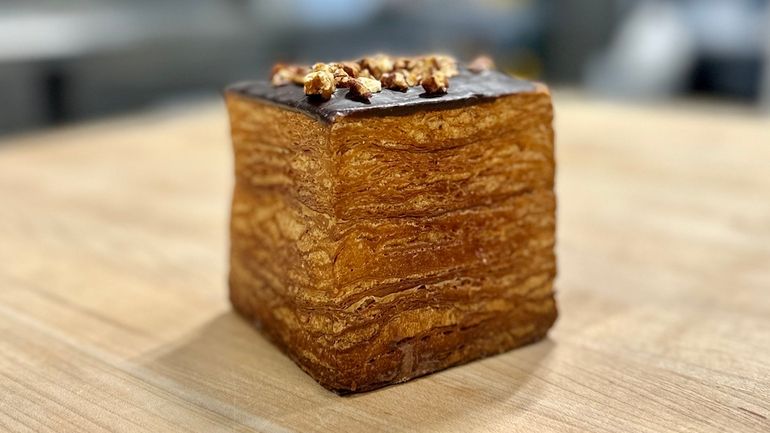 The chocolate "croissant block" at Duck Island Bread Company in...