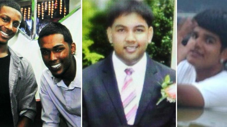 Crash victims Peter Kanhai, Christopher Khan, Darian Ramnarine and Neal...