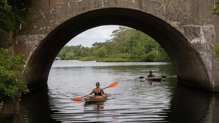 Kayakers at Wertheim National Wildlife Refuge in Shirley, one of...