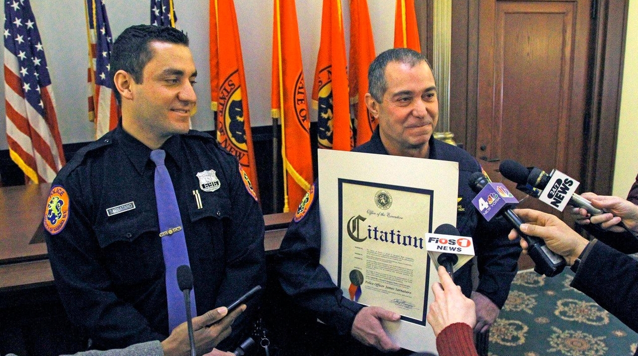Nassau police father and son team cited in dramatic water rescue - Newsday