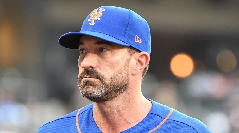 New York Mets manager Mickey Callaway before an MLB baseball...