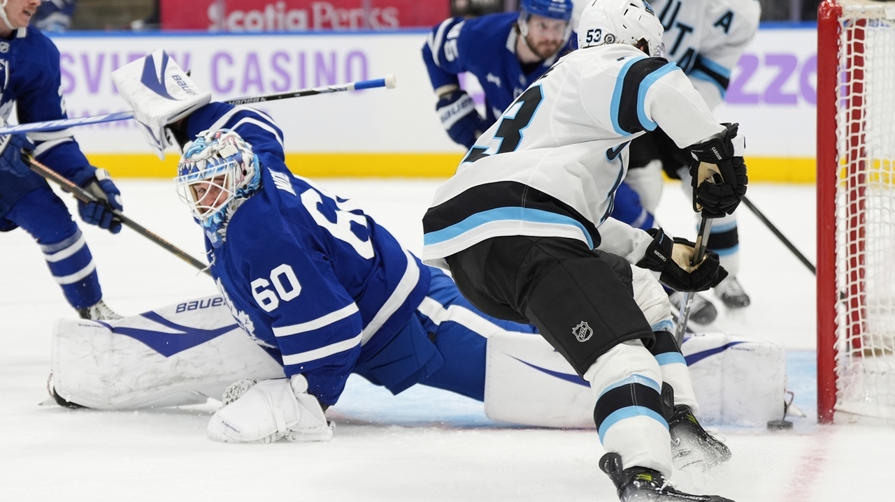 Marner scores twice as Maple Leafs win first meeting with Utah Hockey Club