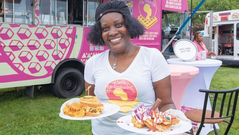 Karen Davis at her Waffle Chic truck.